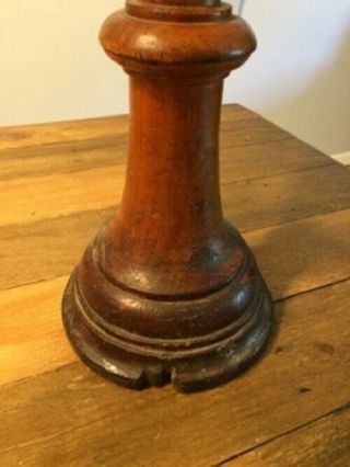 Rare 16th Century Lathe Turned Candlesticks Oak or Fruitwood 10