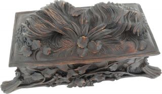 Circa 1860 carved chest,  box,  server of the ancient Black Forest 古いスイスの木の彫刻 4