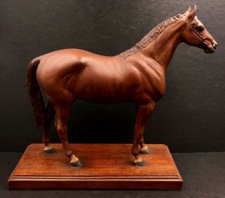 Calvin Roy Kinstler Carved Man O ' War Thoroughbred Wooden Horse Carving 2