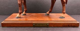 Calvin Roy Kinstler Carved Man O ' War Thoroughbred Wooden Horse Carving 3
