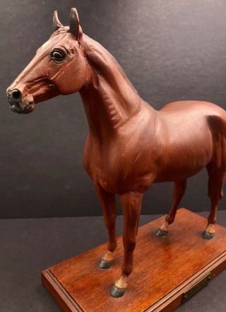 Calvin Roy Kinstler Carved Man O ' War Thoroughbred Wooden Horse Carving 4