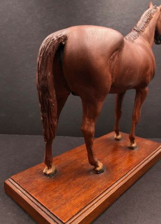 Calvin Roy Kinstler Carved Man O ' War Thoroughbred Wooden Horse Carving 8
