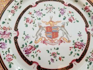 ANTIQUE SAMSON PORCELAIN CHINESE EXPORT STYLE ARMORIAL CABINET PLATE 9 7/8 
