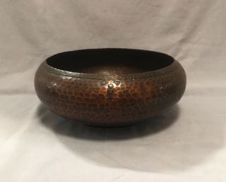 Antique Premium Quality Roycroft Copper Arts & Crafts Mission Hammered Bowl