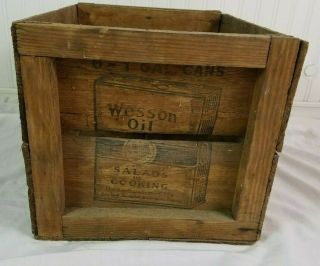 Wesson Oil Crate Box Advertising Early 1900 