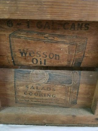 Wesson Oil Crate Box Advertising Early 1900 ' s RARE 2