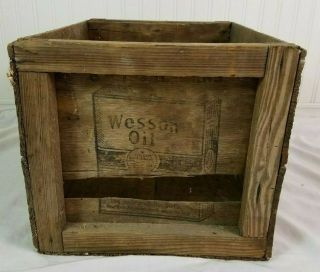 Wesson Oil Crate Box Advertising Early 1900 ' s RARE 3
