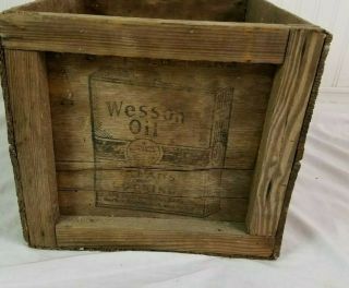 Wesson Oil Crate Box Advertising Early 1900 ' s RARE 5