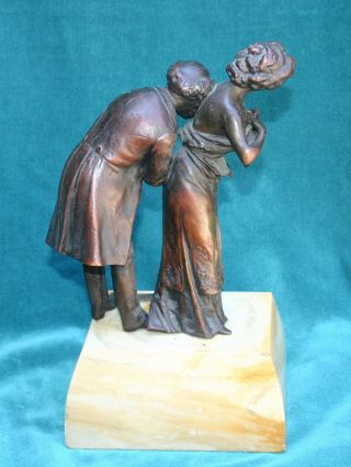 Carl Cauba Austrian 1865b.  Bronze Statue ' Checkup By Doctor ' Figurine RARE 8