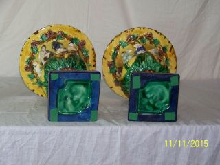 RARE - Antique Majolica Neoclassical Hollywood Regency Mantle Urns 7