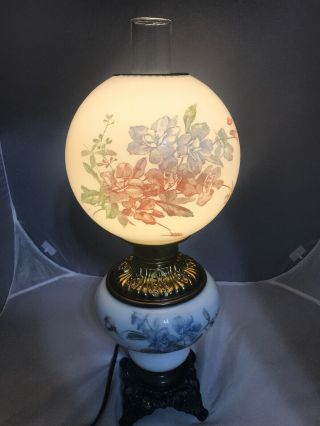 Antique Victorian Banquet Oil Lamp Hand Painted GWTW Gone with the Wind Parlor 11