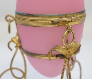 Antique Ormolu Bronze Grand Tour Opaline Glass Egg Casket Perfume Palais Royal 4