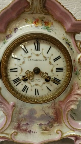 Fine French Porcelain Mantle Clock,  CaldwellPhiladelphia C.  1900 4