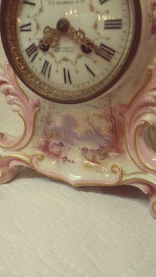 Fine French Porcelain Mantle Clock,  CaldwellPhiladelphia C.  1900 8