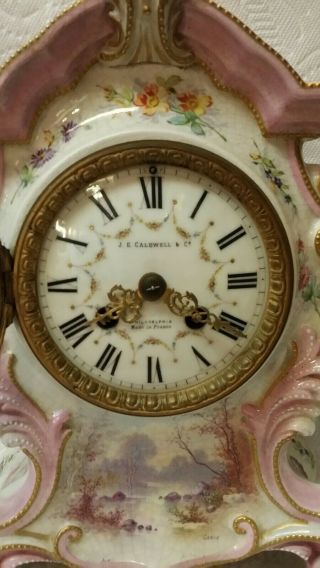 Fine French Porcelain Mantle Clock,  CaldwellPhiladelphia C.  1900 9