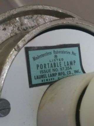 Vintage 60s Laurel Floor Steel Lamp W/ Blown Glass Mushroom Shade Mid Century 11
