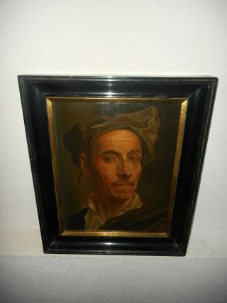 Antique Oil Painting,  { Piet Staut 1876 – 1933,  Portret Of The Painter }.