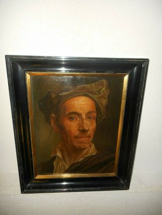 Antique oil painting,  { Piet Staut 1876 – 1933,  portret of the painter }. 2