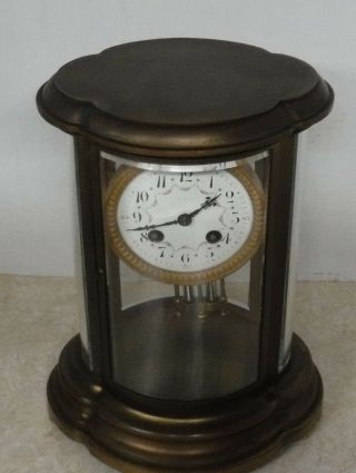 ANTIQUE TIFFANY & Co.  FRENCH MARTI CHIME CLOCK OVAL CRYSTAL REGULATOR 12