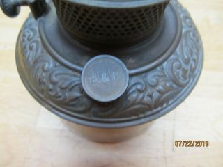 Antique Brass and Cast Iron Bradley & Hubbard Hanging Oil Lamp 8