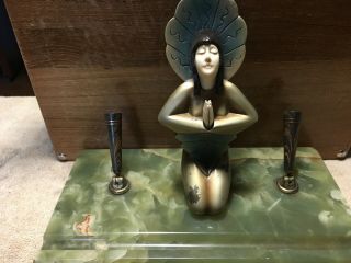 Cryselephantine sculpture.  Art Deco.  Stamped 2