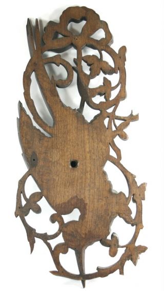 Antique c 1860 Black Forest Mahogany Carved Game Bird Hanging 5