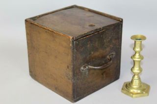 VERY RARE 18TH C 5 - DRAWER TRAVELING SPICE CHEST IN SPANISH BROWN PAINT 3