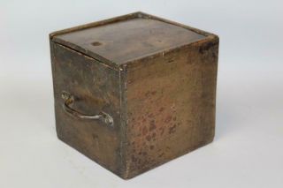 VERY RARE 18TH C 5 - DRAWER TRAVELING SPICE CHEST IN SPANISH BROWN PAINT 6