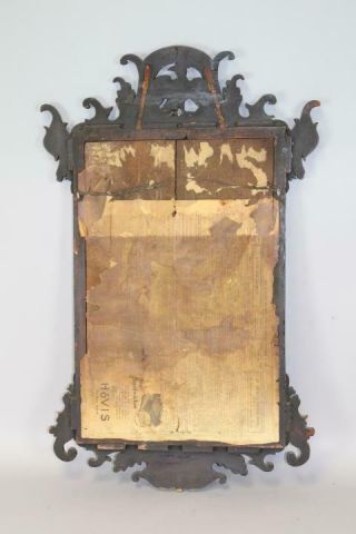 RARE 18TH C QUEEN ANNE MIRROR WITH CARVED GILDED PHOENIX THE BEST CARVED CRESTS 9