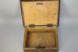 RARE EARLY 18TH C PENNSYLVANIA BIBLE BOX IN BEST SPANISH BROWN PAINT 12
