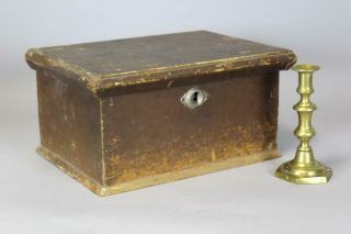 Rare Early 18th C Pennsylvania Bible Box In Best Spanish Brown Paint