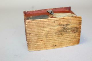 RARE 19TH C PA GERMAN PAINT DECORATED MINIATURE WOODEN DOME TOP TRINKET BOX 10