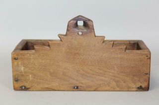 A FINE 18TH C PENNSYLVANIA HANGING CANDLE OR WALL BOX SAWTOOTH CREST IN WALNUT 7
