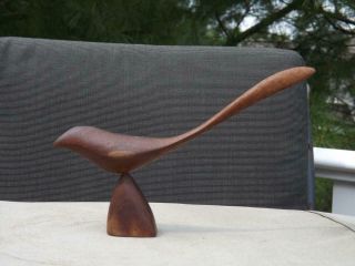 Emil Milan Walnut Wood Bird Sculpture Mid Century Modern Wormley Wegner Juhl