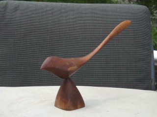 Emil Milan Walnut Wood Bird Sculpture Mid Century Modern Wormley Wegner Juhl 2