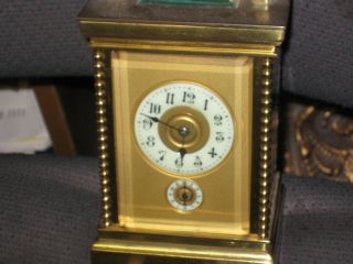 Fine porcelain Enamel dials Travel Carriage Clock brass french 2370 g 3