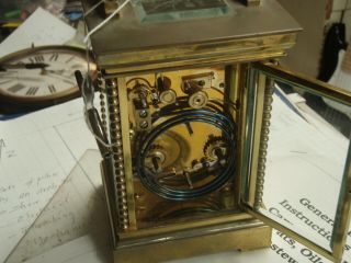 Fine porcelain Enamel dials Travel Carriage Clock brass french 2370 g 6
