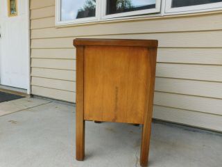 Early Mid Century Deco Moderne Walnut 2 Door Record Cabinet Chair - side End Table 9