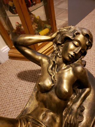 SCARCE VINTAGE EARLY 1970s Nude Lady Woman Glass Top Coffee Table art 12