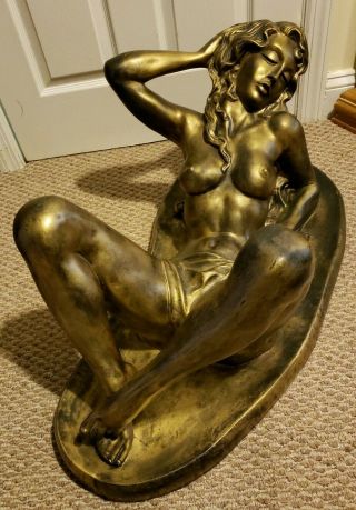 SCARCE VINTAGE EARLY 1970s Nude Lady Woman Glass Top Coffee Table art 7
