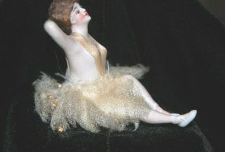 Antique German Galluba & Hoffman Bathing Beauty Bisque Nude Doll Figurine 3 