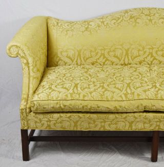 HICKORY CHAIR Mahogany Chippendale Sofa with Damask Fabric Williamsburg Style 2