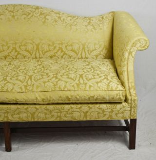 HICKORY CHAIR Mahogany Chippendale Sofa with Damask Fabric Williamsburg Style 3