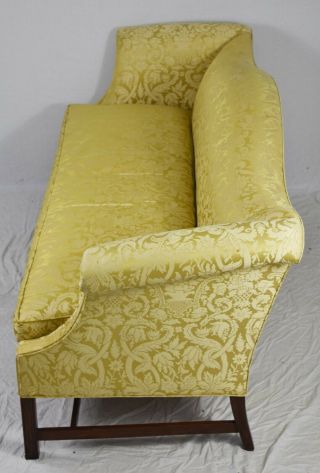 HICKORY CHAIR Mahogany Chippendale Sofa with Damask Fabric Williamsburg Style 4