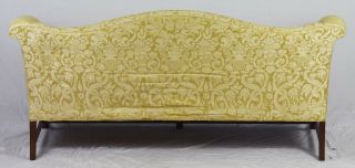 HICKORY CHAIR Mahogany Chippendale Sofa with Damask Fabric Williamsburg Style 5