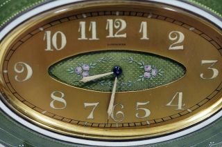 Rare 1921 Longines 8 days silver guilloche travel / desk clock cal 19.  41 B250 3