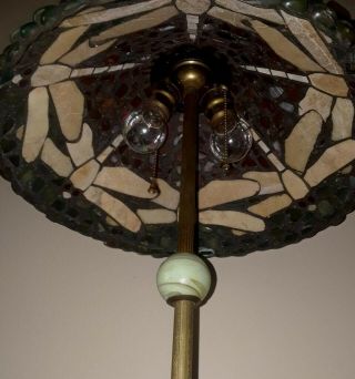 ANTIQUE JADITE HOUZE DRAGONFLY FLOOR LAMP 7