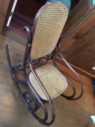 Bentwood & Woven Cane Rocking Chair Rocker 11