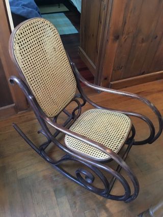 Bentwood & Woven Cane Rocking Chair Rocker
