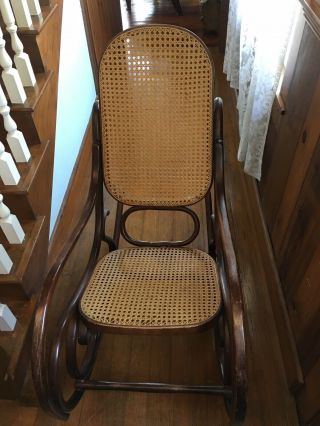 Bentwood & Woven Cane Rocking Chair Rocker 2